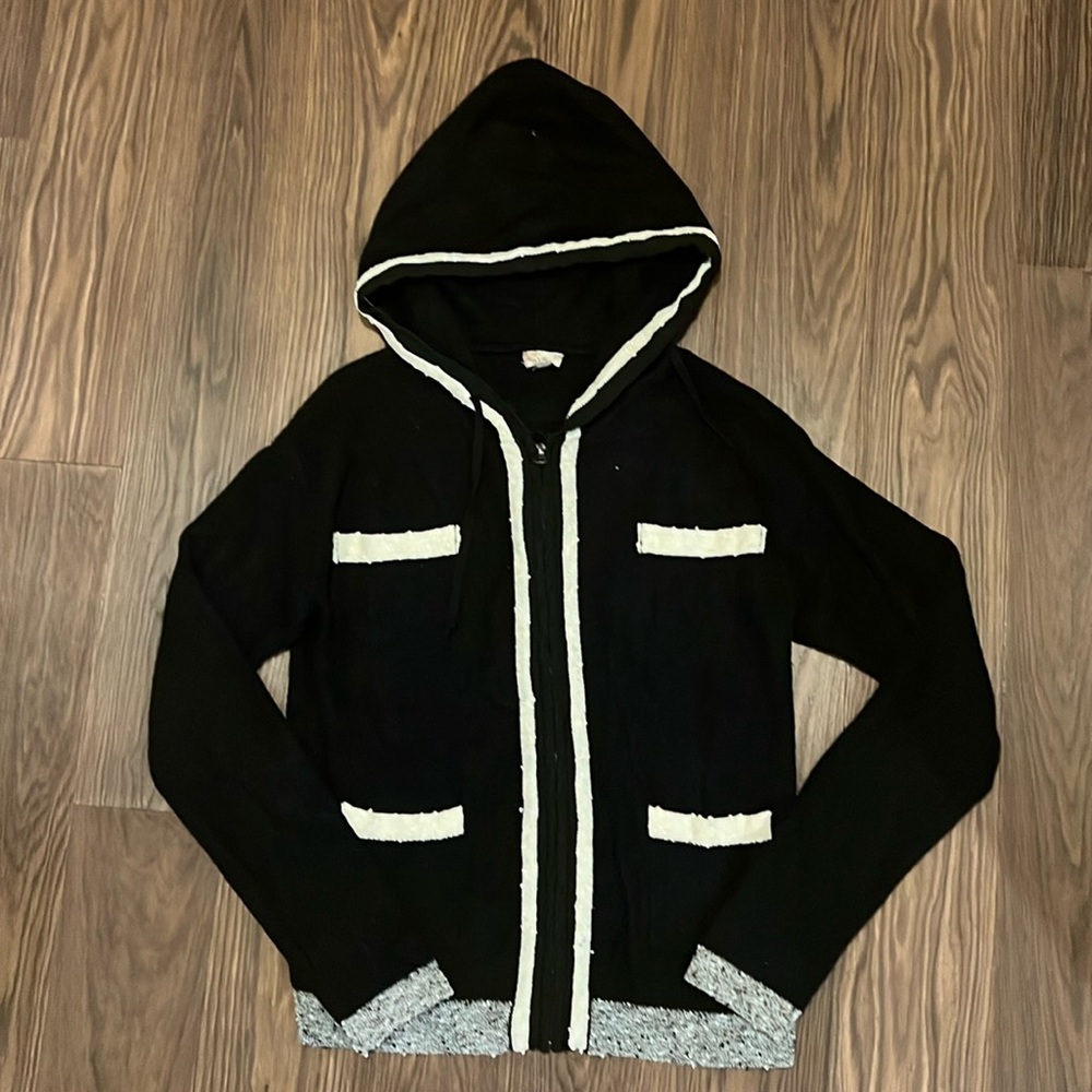 Black Zip Up Cardigan